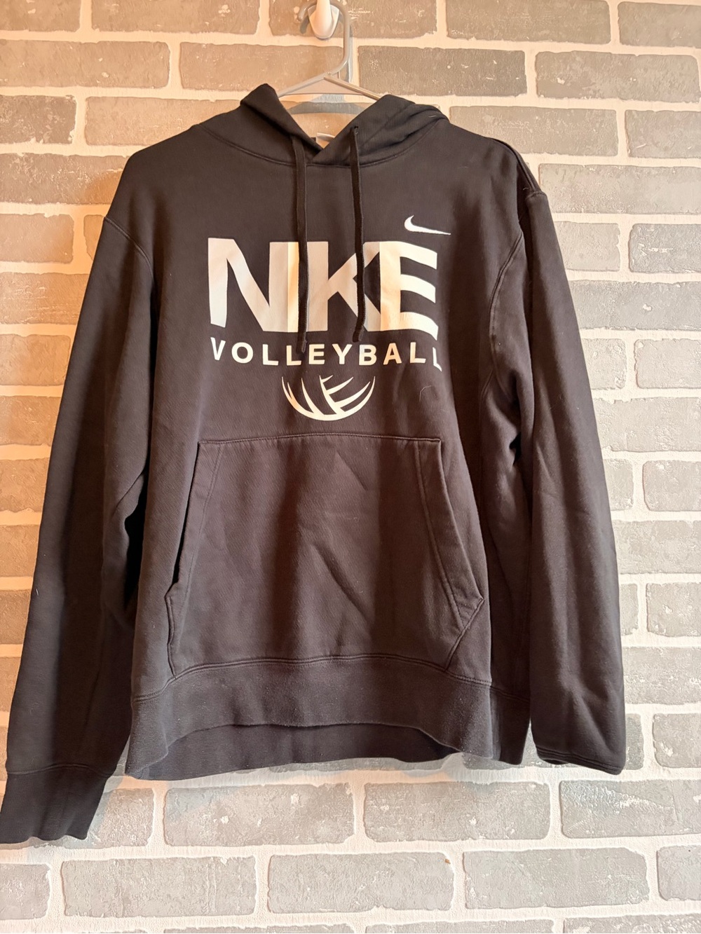 Nike Black Crewneck Volleyball Hoodie with White Logo